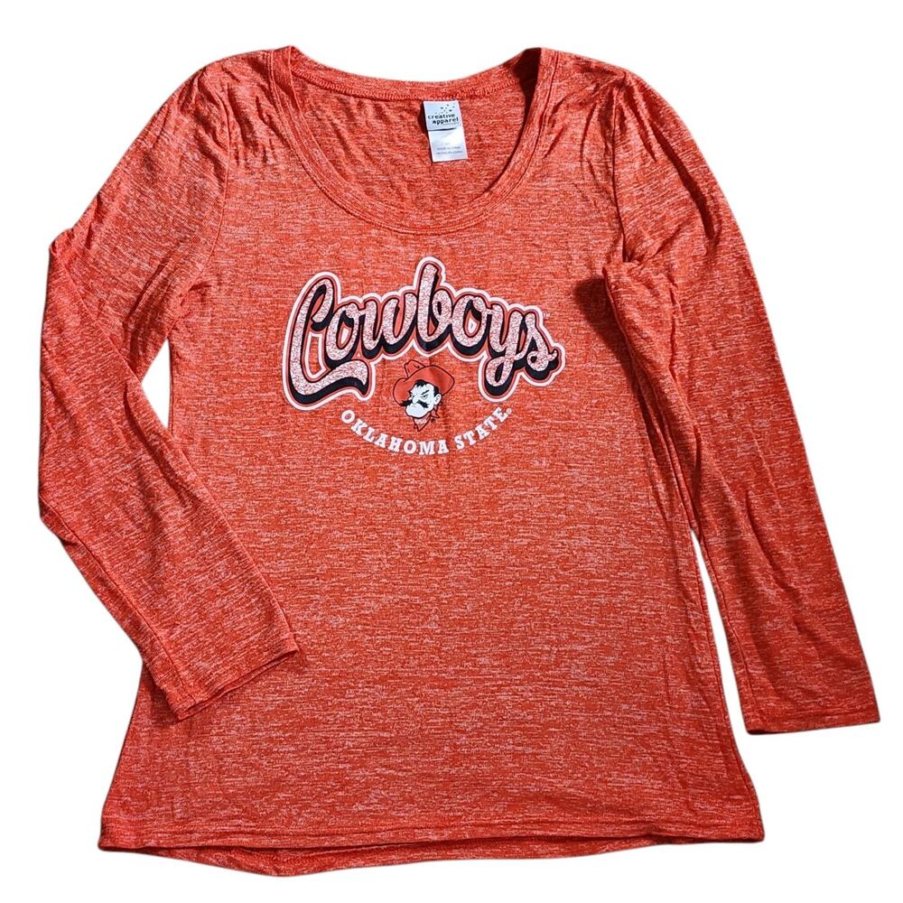 Creative Apparel Womens Oklahoma State Cowboys Tunic Sweater Size L Orange